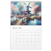Vintage Dutch Windmills Oil Paintings Calendar Kalender (Feb 2026)