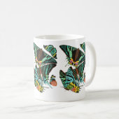 Vintage E.A. Séguy's Green butterflies Kaffeetasse (VorderseiteRechts)