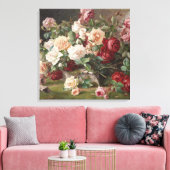 Vintage E. Hariel Stillleben Rose Leinwanddruck (Insitu (Wohnzimmer))