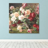 Vintage E. Hariel Stillleben Rose Leinwanddruck (Insitu (Holzboden))