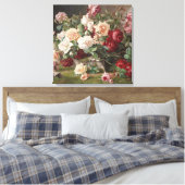 Vintage E. Hariel Stillleben Rose Leinwanddruck (Insitu (Schlafzimmer))