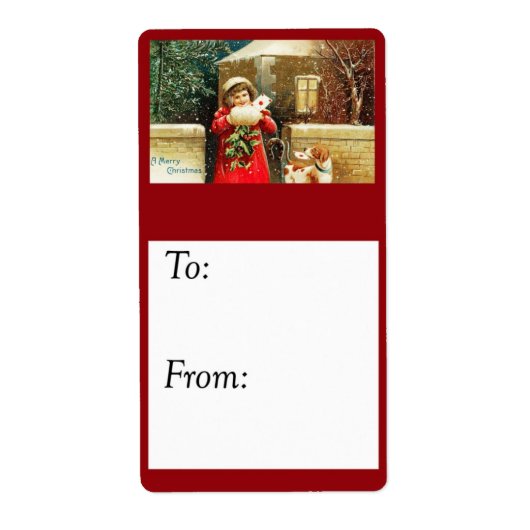 Vintage E-Mail Weihnachtskarten - Geschenkmarke (Vorne)
