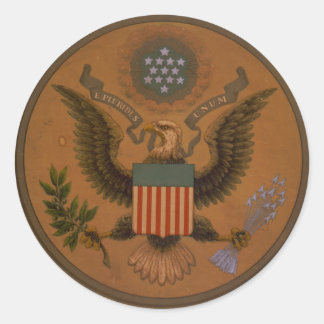 Vintage-E-Pluribus-Unum-Siegel Runder Aufkleber