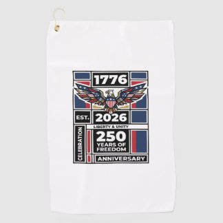 Vintage Eagle 1776 2026 Shirt Patriotische Typogra Golfhandtuch