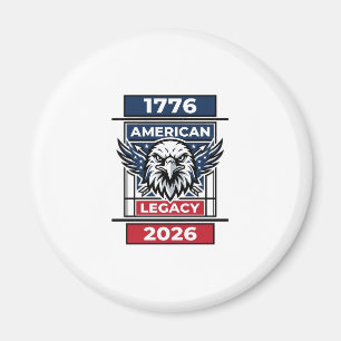 Vintage Eagle 1776 2026 Shirt Patriotische Typogra Magnet