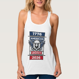 Vintage Eagle 1776 2026 T-Shirt Patriotische Typog Tank Top