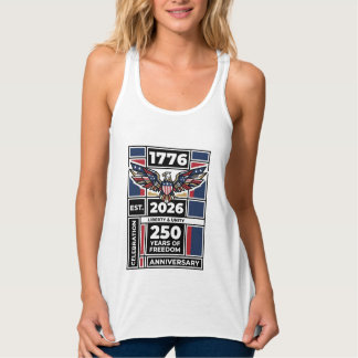 Vintage Eagle 1776 2026 T-Shirt Patriotische Typog Tank Top