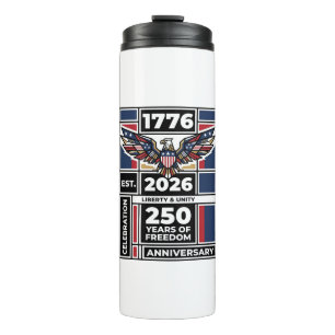 Vintage Eagle 1776 2026 T-Shirt Patriotische Typog Thermosbecher