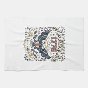 Vintage Eagle America 1776 Patriotisch Geschirrtuch