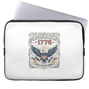 Vintage Eagle America 1776 Patriotisch Laptopschutzhülle