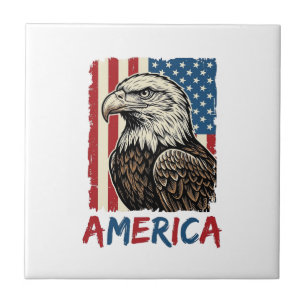 Vintage Eagle America Patriotisches Shirt Design_1 Fliese
