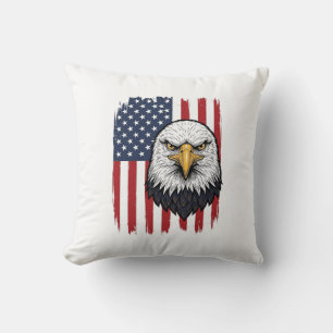 Vintage Eagle Amerikanisches Flagge Patriotisches Kissen