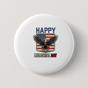 Vintage Eagle Memorial Day Patriotisches Shirt Des Button