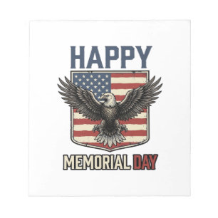 Vintage Eagle Memorial Day Patriotisches Shirt Des Notizblock
