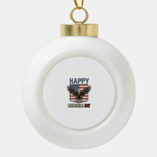 Vintage Eagle Memorial Day Patriotisches Shirts De Keramik Kugel-Ornament