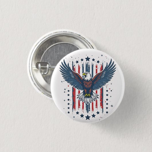 Vintage Eagle Patriotic Button (Vorne & Hinten)