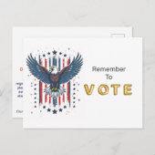 Vintage Eagle Vote Postkarte (Vorne/Hinten)