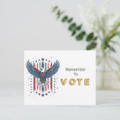 Vintage Eagle Vote Postkarte (Stehend Vorderseite)