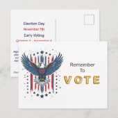 Vintage Eagle Vote Postkarte (Vorne/Hinten)