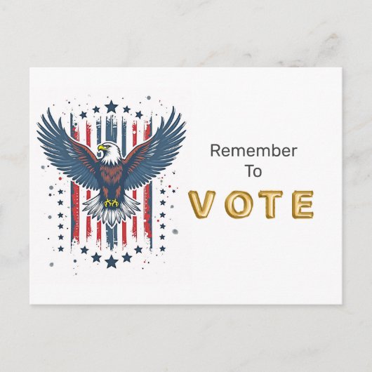 Vintage Eagle Vote Postkarte (Vorderseite)