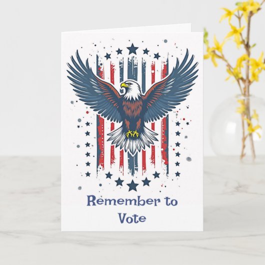 Vintage Eagle Vote Reminder Karte (Gelbe Blume)