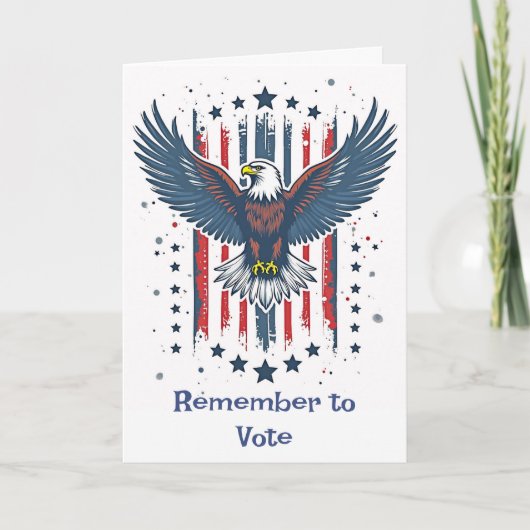 Vintage Eagle Vote Reminder Karte (Vorderseite)
