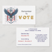 Vintage Eagle Vote Visitenkarte (Vorne/Hinten)