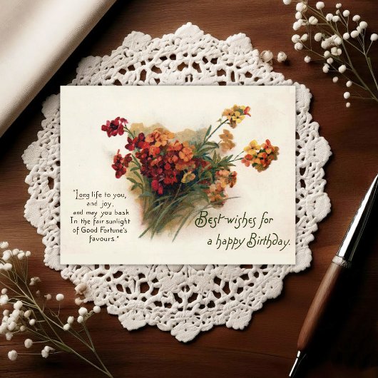 Vintage Early 1900's Birthday Greeting Postcard Postkarte