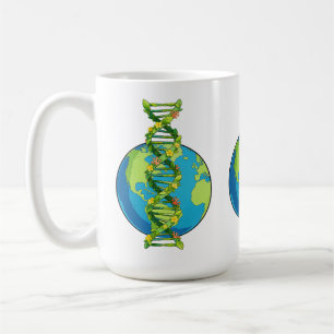 Vintage-Earth-Day-DNA-Natur-Illustration Kaffeetasse