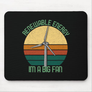 Vintage Earth Day Erneuerbare Energie Ich bin ein Mousepad