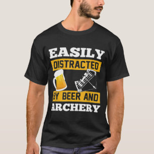 Vintage Easily Distracted By Beer And Archery Drin T-Shirt