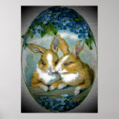 Vintage Easter Bunnies Textured Image, ZSSG Poster (Vorne)