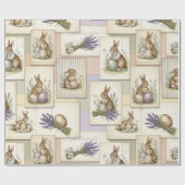 Vintage Easter Bunny Collage Geschenkpapier (Flach)