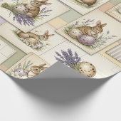 Vintage Easter Bunny Collage Geschenkpapier (Ecke)