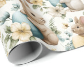Vintage Easter Bunny & Eggs Wrapping Paper Geschenkpapier (Rolleneckpunkt)