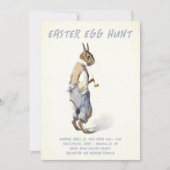 Vintage Easter Bunny Invitation - Easter Egg Hunt Einladung (Vorderseite)