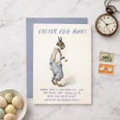 Vintage Easter Bunny Invitation - Easter Egg Hunt Einladung