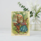Vintage Easter Bunny Postcard Feiertagspostkarte (Stehend Vorderseite)