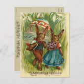 Vintage Easter Bunny Postcard Feiertagspostkarte (Vorne/Hinten)