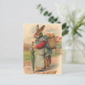 Vintage Easter Bunny Postcard Feiertagspostkarte (Stehend Vorderseite)