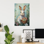 Vintage Easter Bunny Print, Retro Rabbit Poster (Heimbüro)