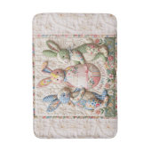 Vintage Easter Bunny Quilted Style Print Badematte (Vorderseite Vertikal)