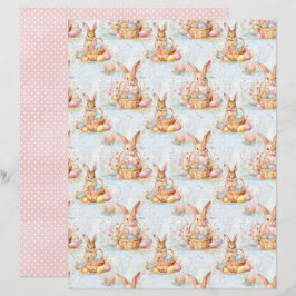 Vintage Easter Bunny Scrapbook Paper