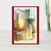 Vintage Easter Bunny Spring Karte (Vorderseite)