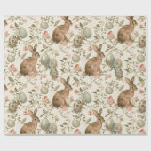 Vintage Easter Bunny Toile  Geschenkpapier (Flach)