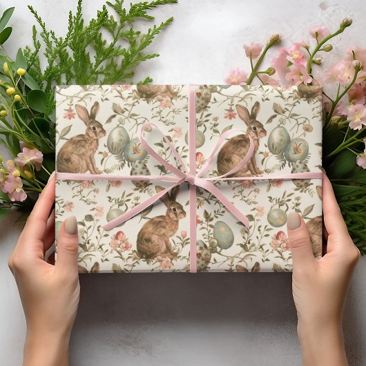 Vintage Easter Bunny Toile  Geschenkpapier