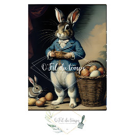 Vintage Easter Bunny With Basket and Eggs v3 Seidenpapier