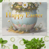 Vintage Easter Bunny with daisies Geschirrtuch (Gefaltet)