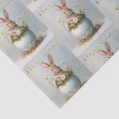 Vintage Easter Bunny with daisies Seidenpapier (Detail)