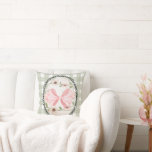 Vintage Easter Egg Bow Spring Kissen<br><div class="desc">Add a soft vintage touch to your spring home decor with this charming Easter egg pillow design. Featuring a delicate floral egg wrapped with a sweet pink bow and framed with a lace style border, this design brings cozy cottagecore and farmhouse vibes to any space. Perfect for Easter decorating, spring...</div>